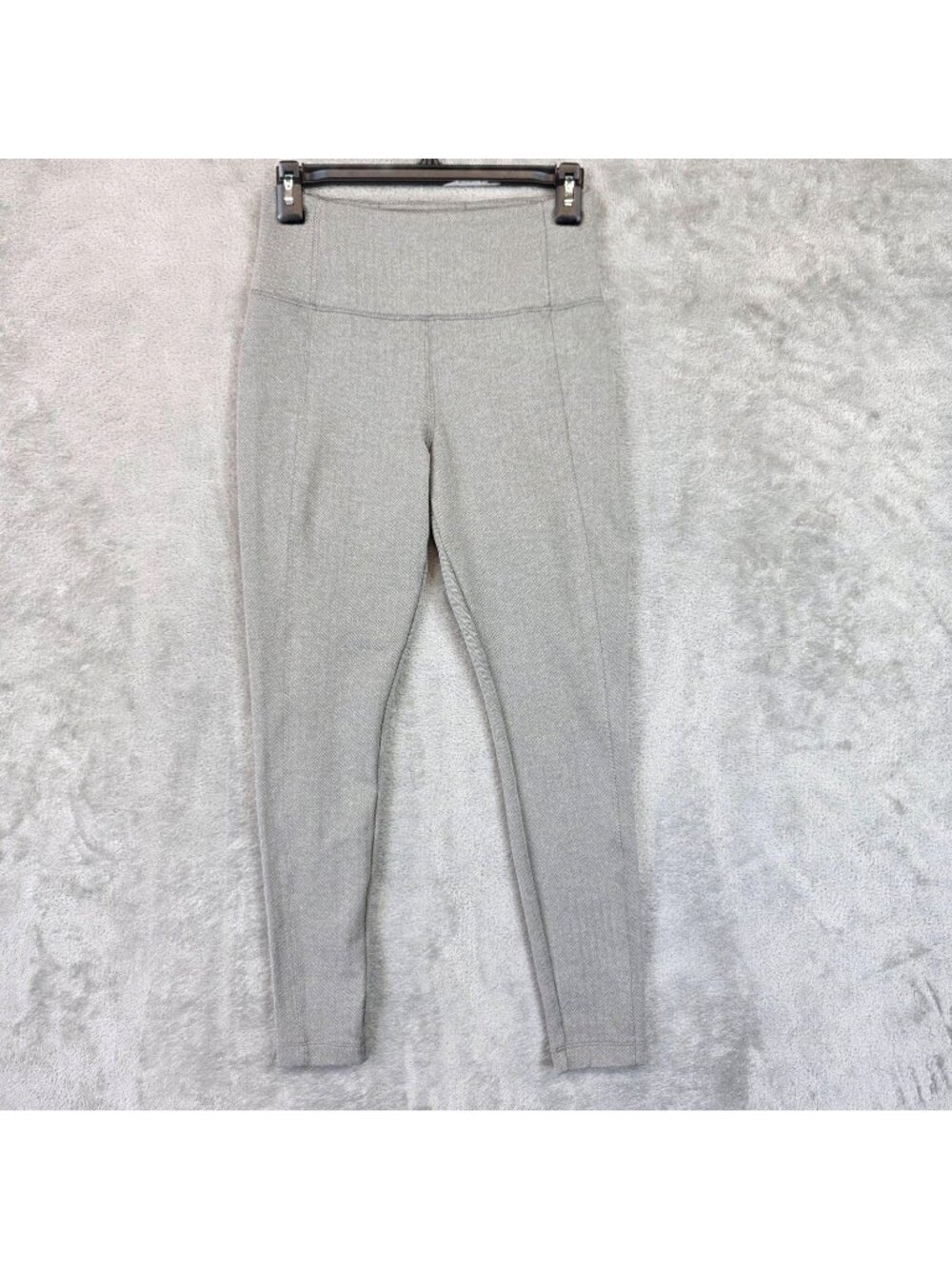 Athleta Delaney Herringbone Leggings Womens XS Gray High Rise Ankle Zip Pocket